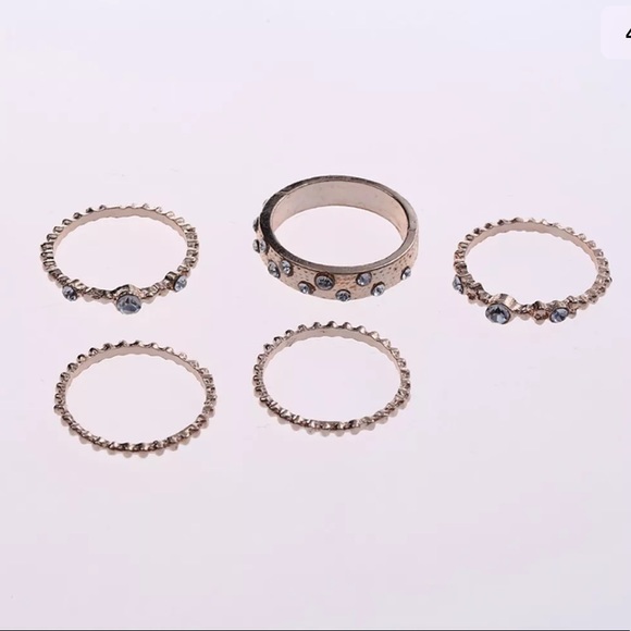 NWT • gold crystal ring set - Picture 4 of 6